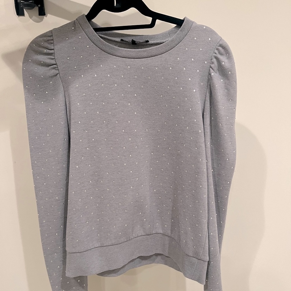 Generation Love Crystal Puff Sleeve Sweatshirt
Black Size XS